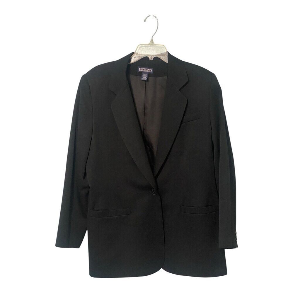 Lands' End Women's Black Single-Button Blazer